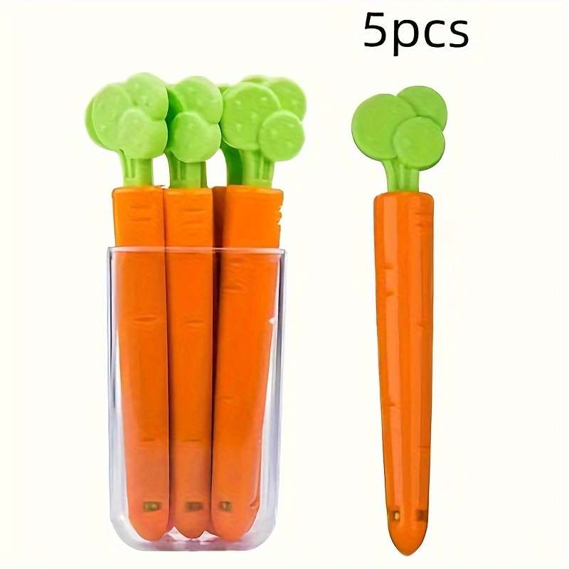5-Pack Carrot Shape Magnetic Bag Clips