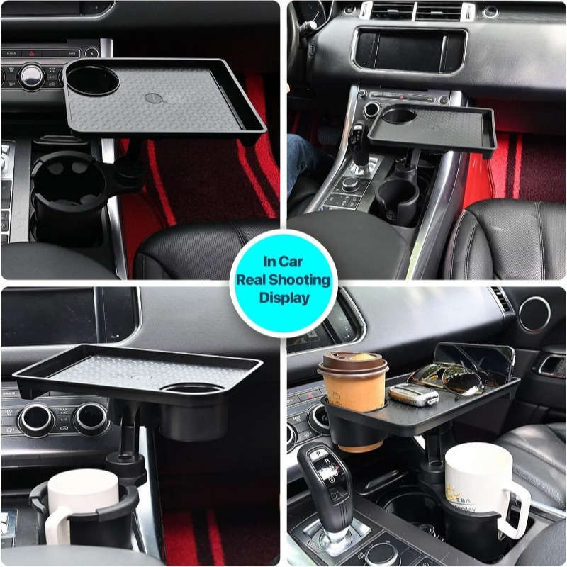 1pcs Expandable Car Cup Holder Tray 3 In 1