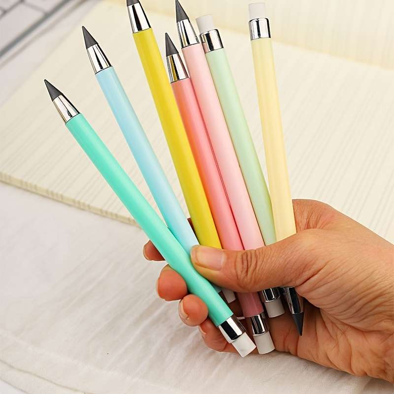 1 Set Of Forever Pencils With 10 Lead Tips And Eraser