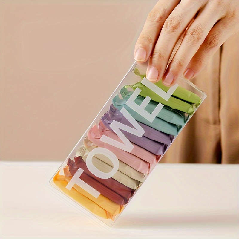 14 Pack BPA Free Compressed Towels - Cotton Non-Woven Travel Disposable Face Towels, Quick Dry Clean