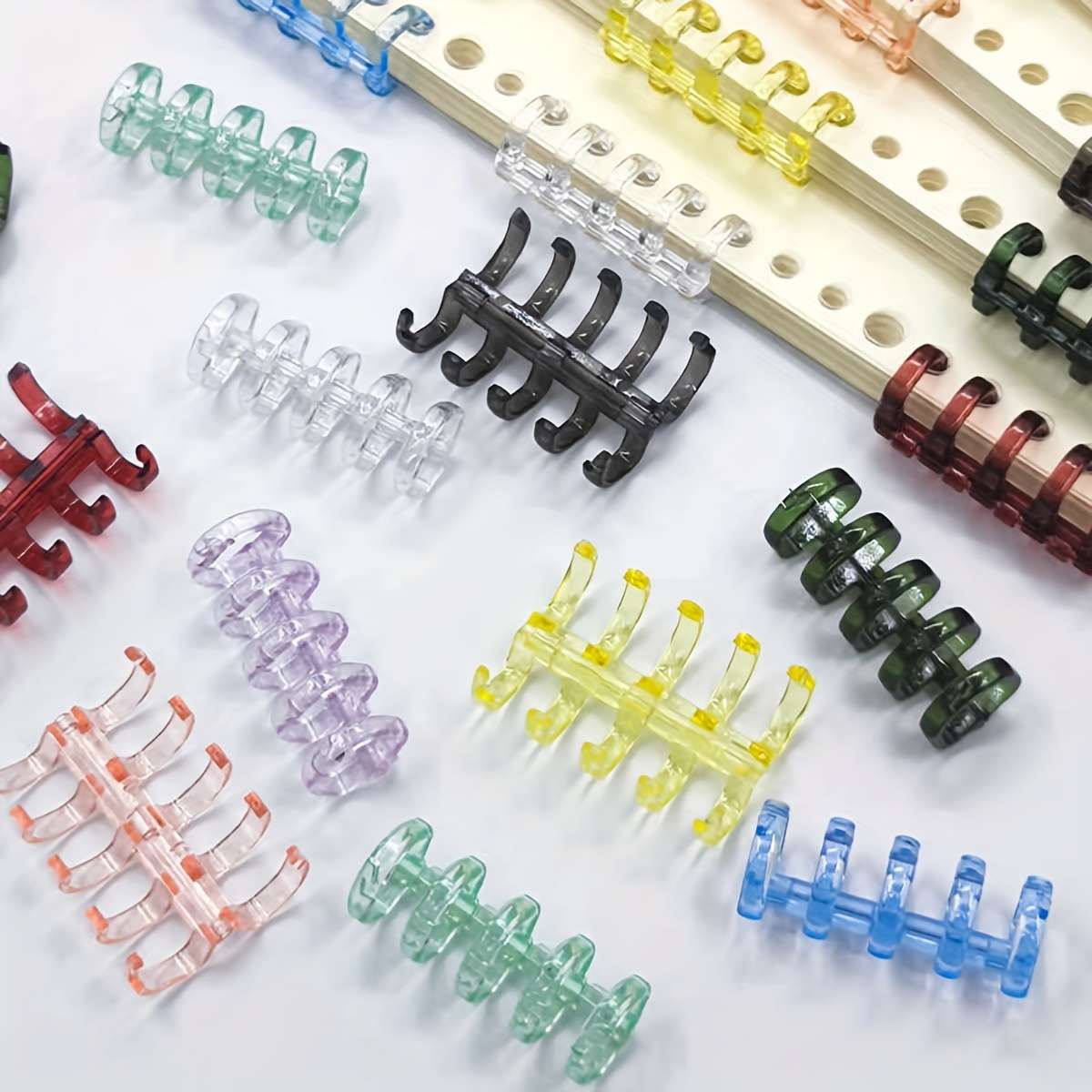 10pcs Colorful 5 Hole Plastic Binder Rings