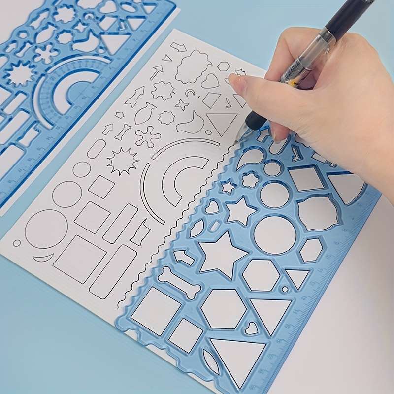 Student multi-function drawing ruler two-in-one set