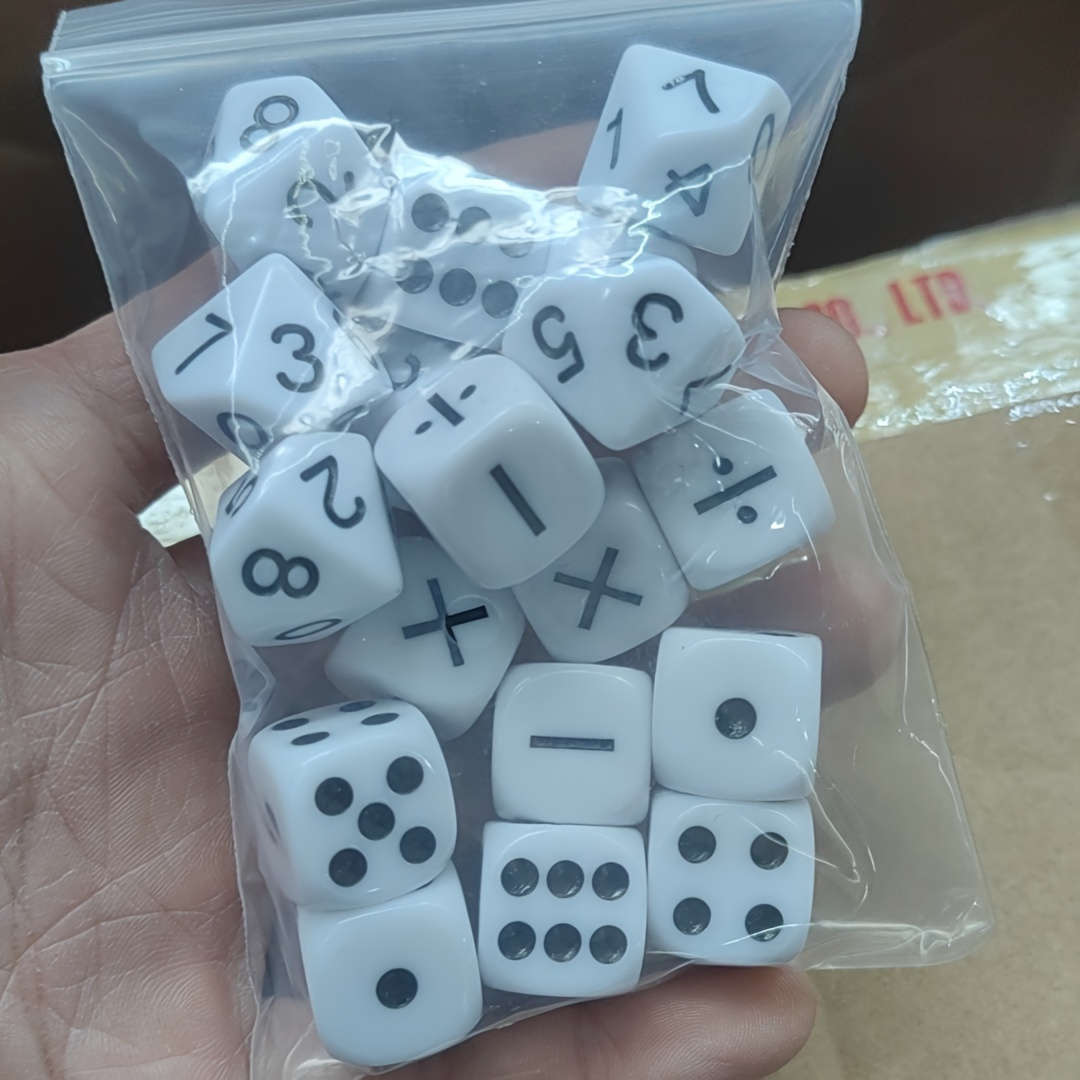 18-Piece Acrylic Math Magic Dice Set