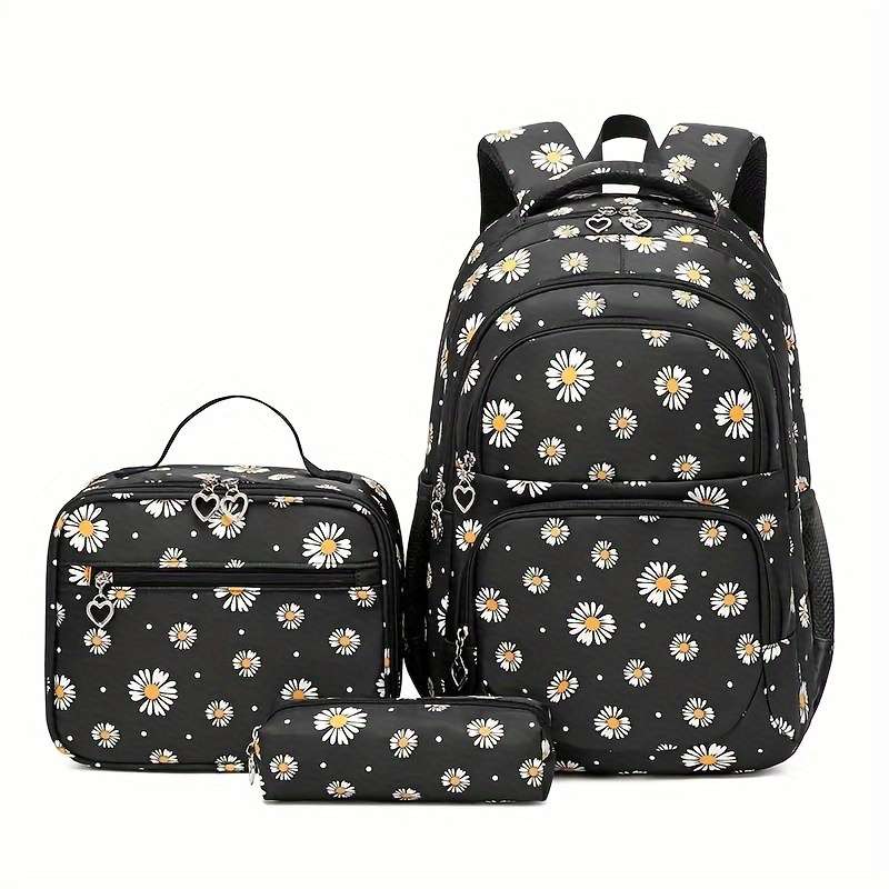 Chrysanthemum Pattern Backpack 3-Piece Set