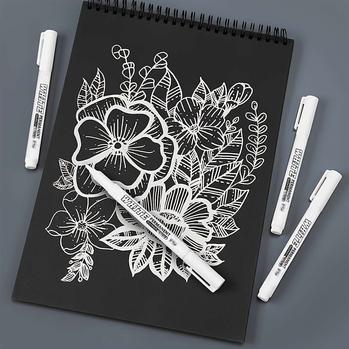 3Pcs White Markers Pens