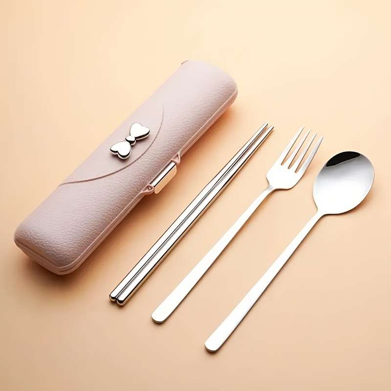 3 Piece Stainless Steel Cutlery Set Travel Cutlery