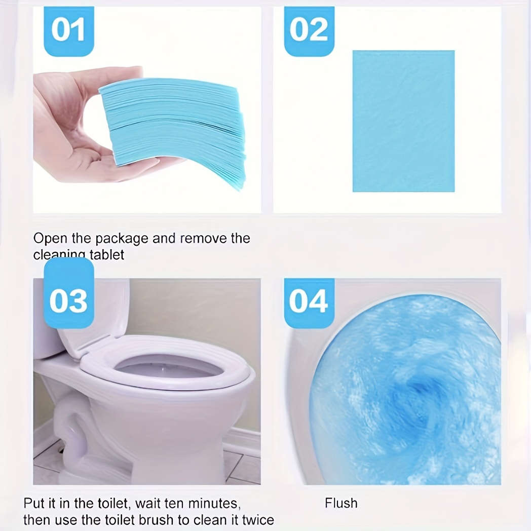 30 Citric Acid Toilet Bowl Cleaning Tablets - Stain Remover And Whitener For Ceramic Surfaces, Non-S