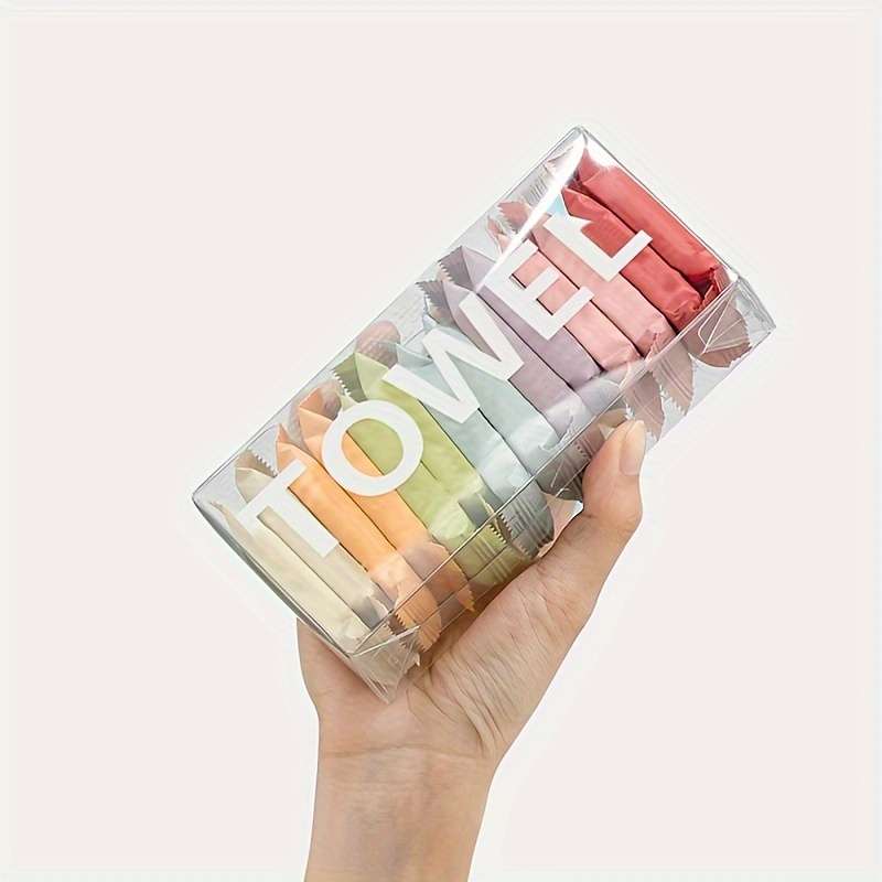 14 Pack BPA Free Compressed Towels - Cotton Non-Woven Travel Disposable Face Towels, Quick Dry Clean