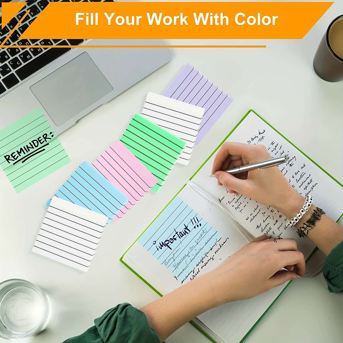 300 Clear Sticky Notes With Lines