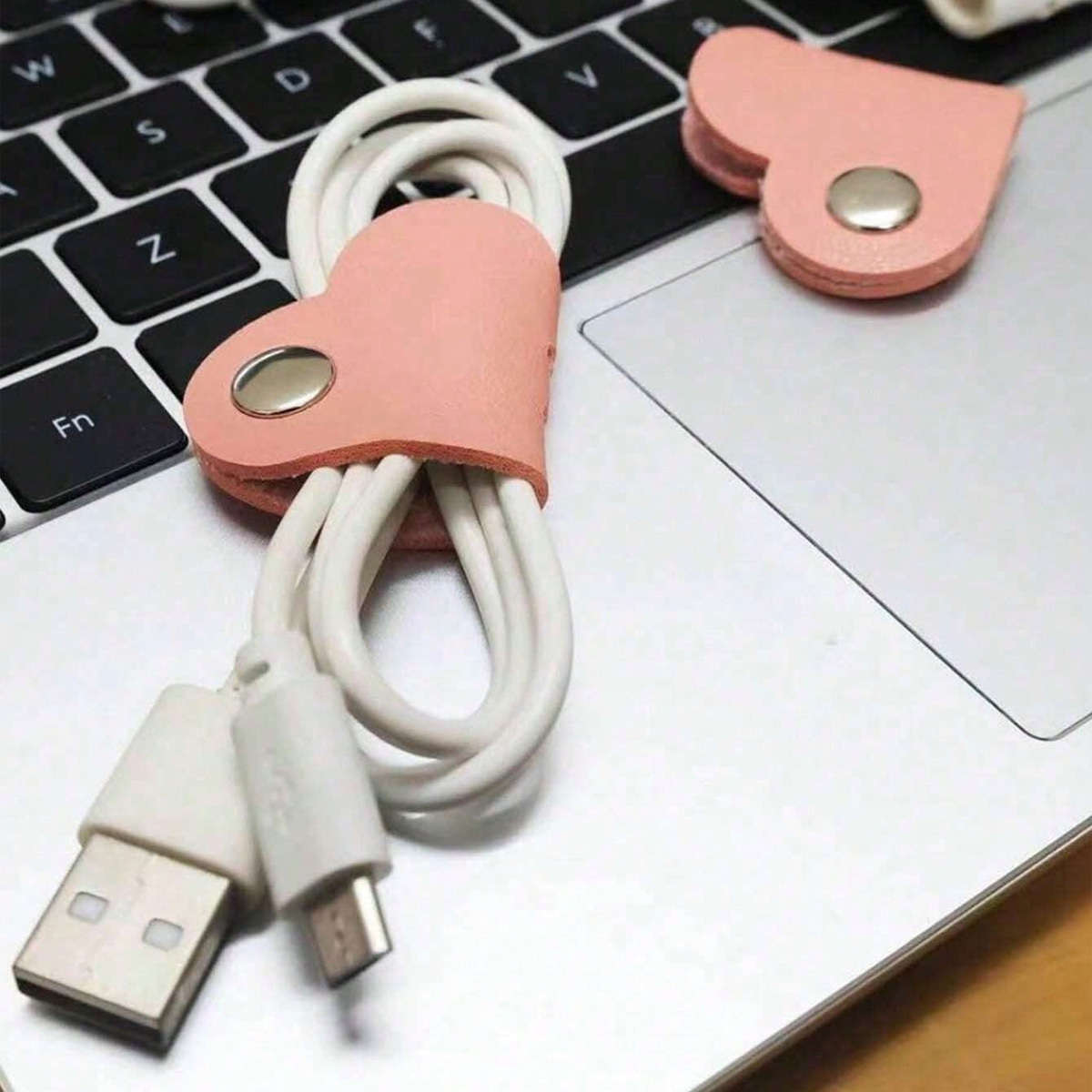 Heart Shaped Faux Leather Cable Winder