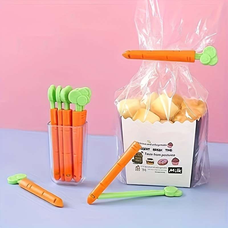 5-Pack Carrot Shape Magnetic Bag Clips