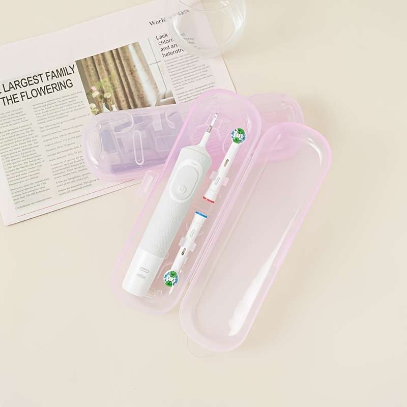 Pink Electric Toothbrush Travel Case - Translucent