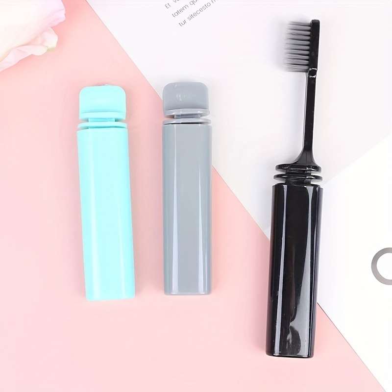 Portable Compact Charcoal Folding Toothbrush