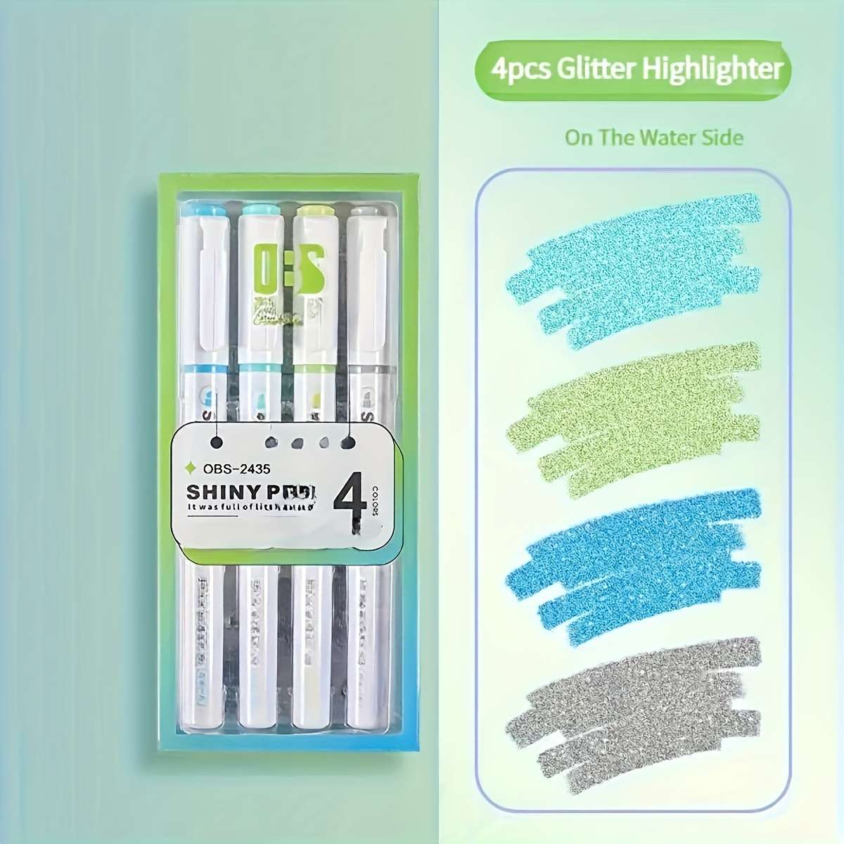 4-Pack Shiny Highlighter Markers