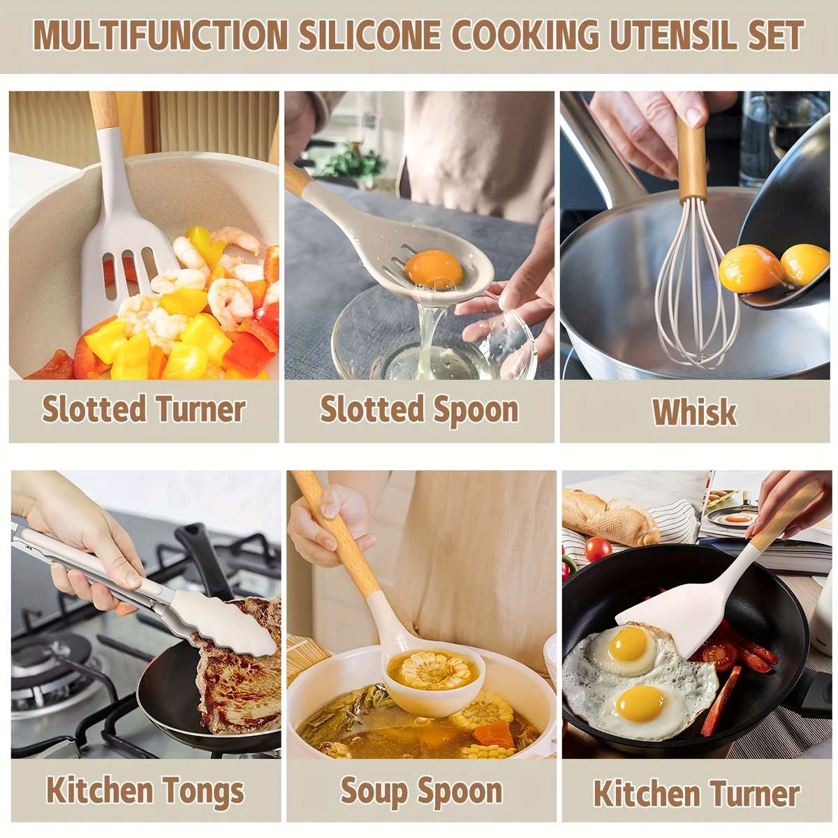 34-Piece Silicone Kitchen Utensil Set