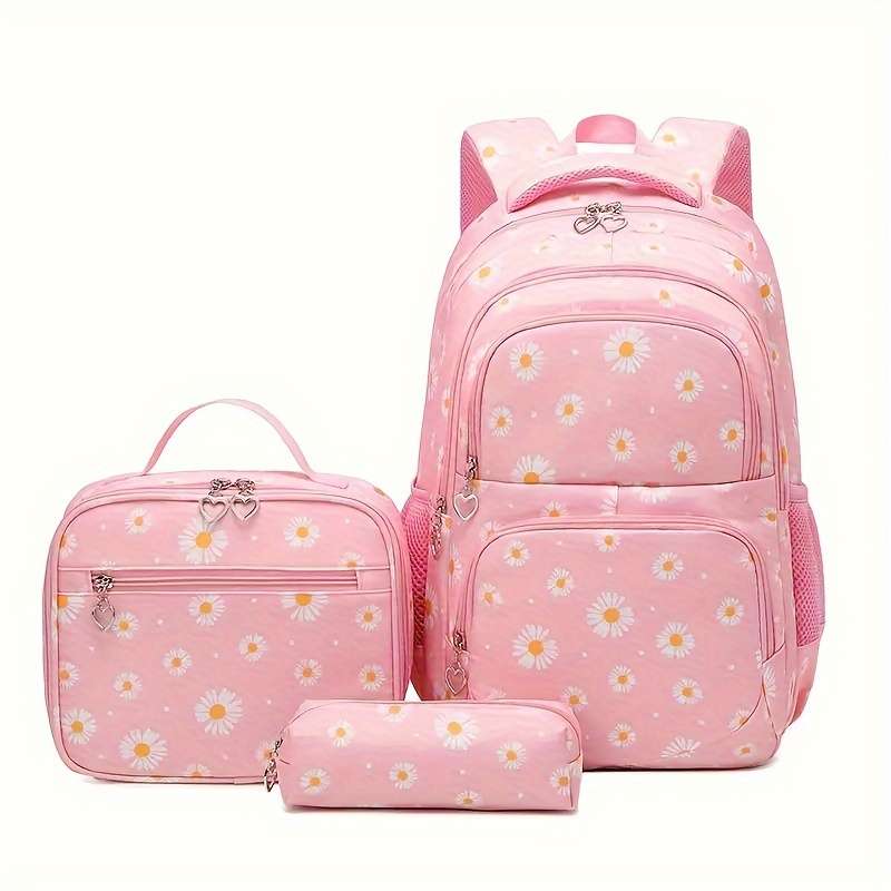 Chrysanthemum Pattern Backpack 3-Piece Set