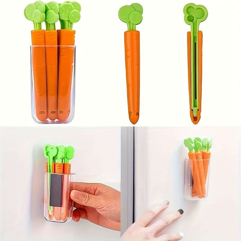 5-Pack Carrot Shape Magnetic Bag Clips