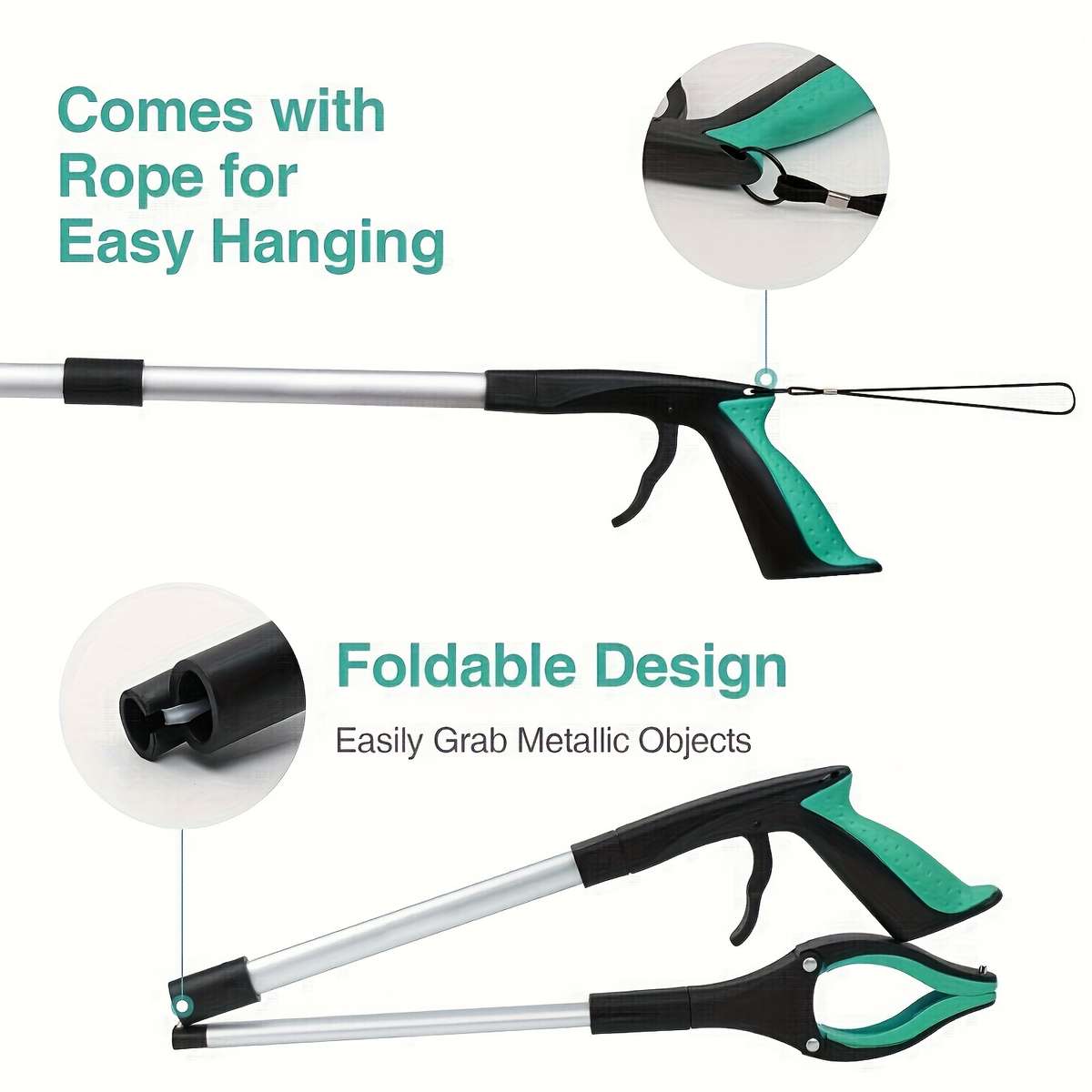 Ergonomic foldable telescopic grab tool