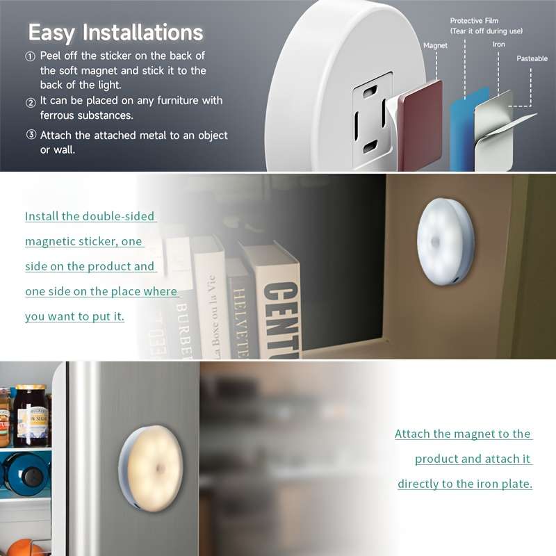 1pcs Led Motion Sensor Night Light Super Sensitive