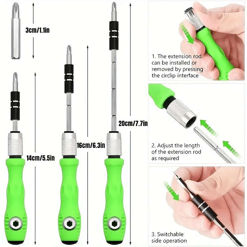 Multifunctional 32-In-1 Precision Screwdriver Set, Stainless Steel, Magnetic Tip, With Repair Kit Fo