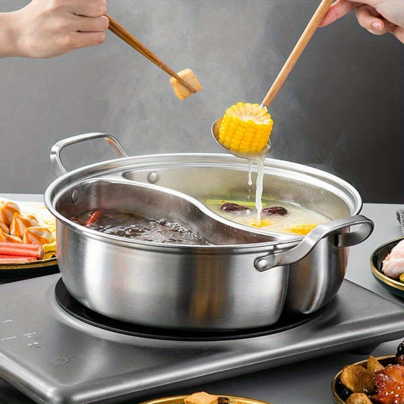 Stainless Steel Double Flavor Hot Pot With Lid