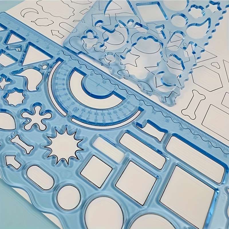 Student multi-function drawing ruler two-in-one set