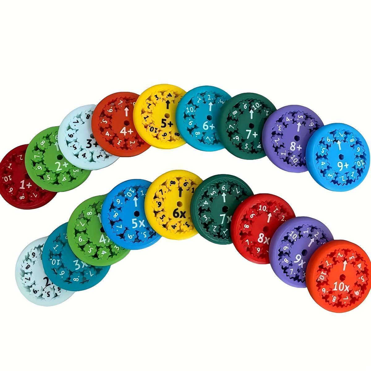 9-Piece Colorful Math Fidget Spinner Set