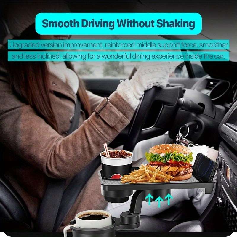 1pcs Expandable Car Cup Holder Tray 3 In 1