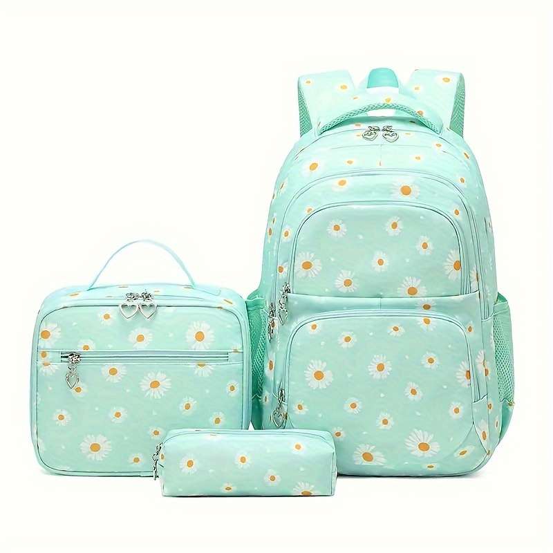 Chrysanthemum Pattern Backpack 3-Piece Set