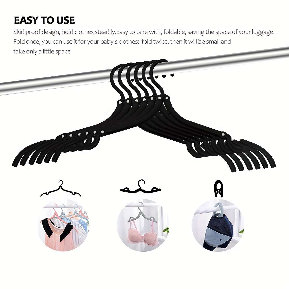 12 Pieces Portable Folding Travel Hangers