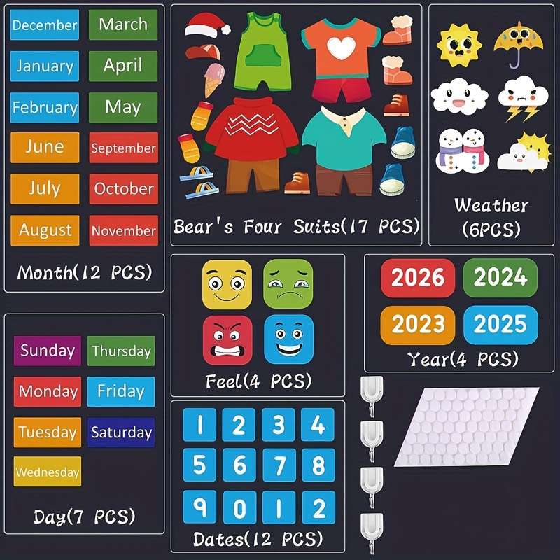 Essential Tools For Preschool Classroom, Round Learning Center With Week Chart For Teenagers, Pvc Ed