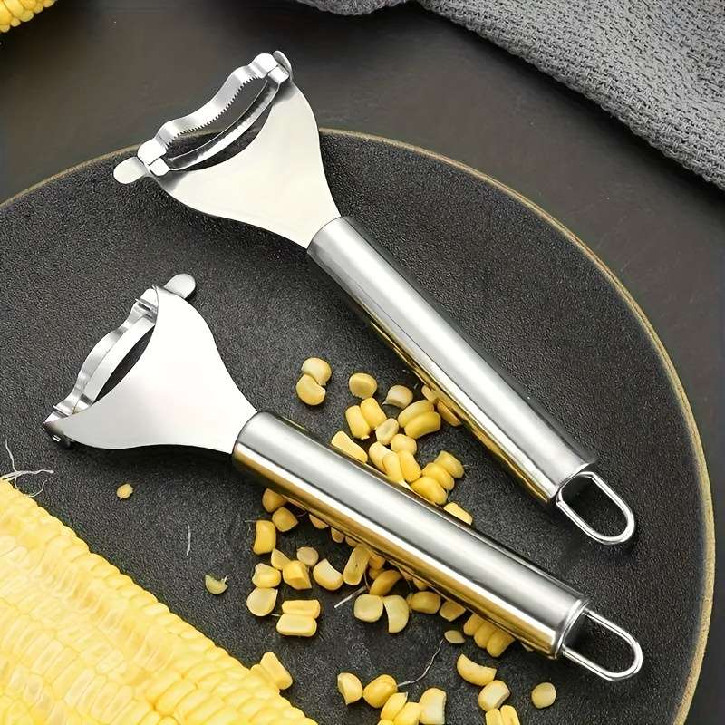 Stainless Steel Corn Sheller - Reusable Corn Cob Peeler and Thresher, Multi-Function Kitchen Gadget