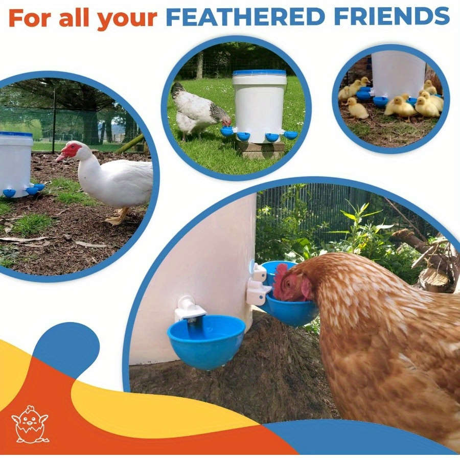 5-Pack Large Blue Automatic Chicken Drinkers