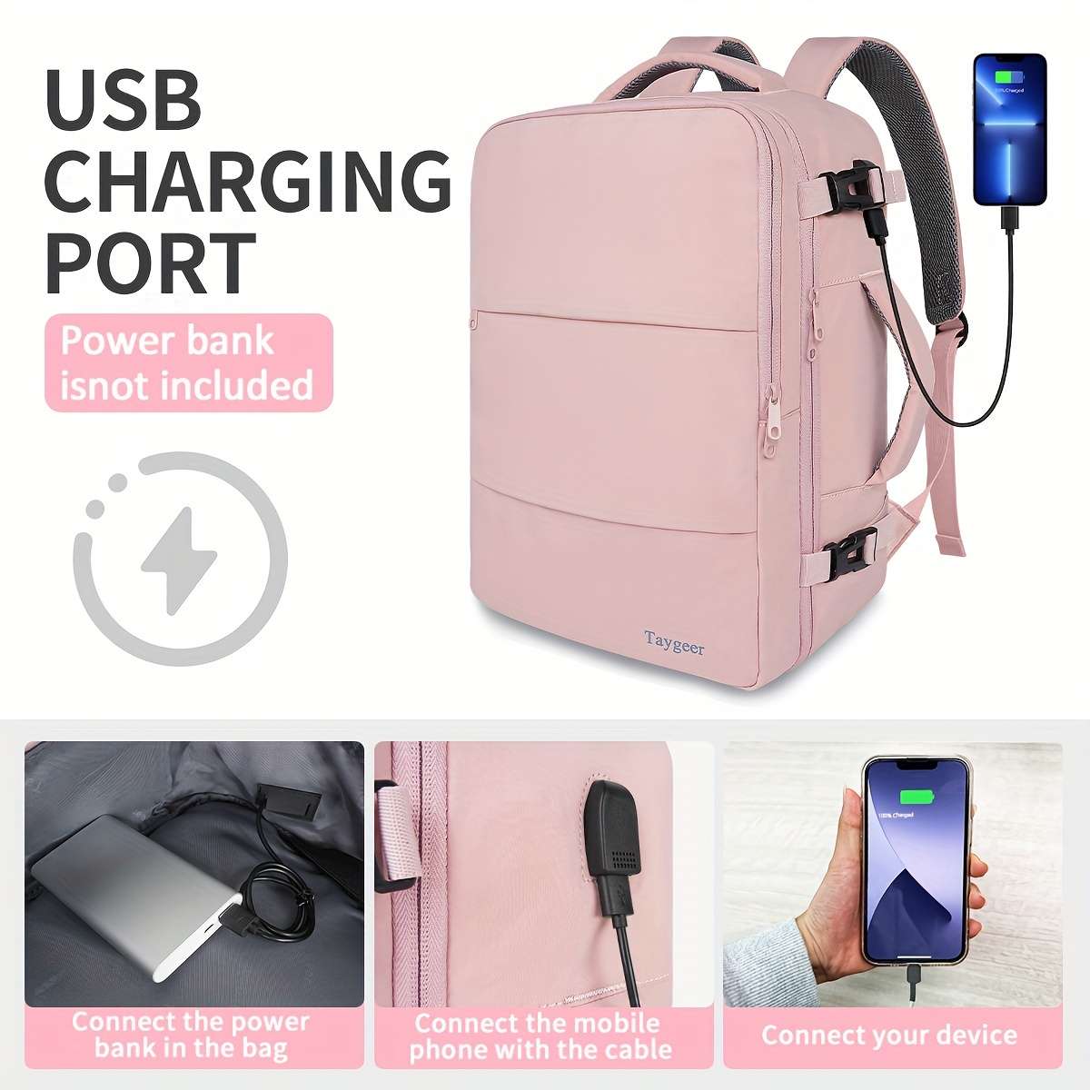 Airline Approved Travel Backpack With Usb Charging