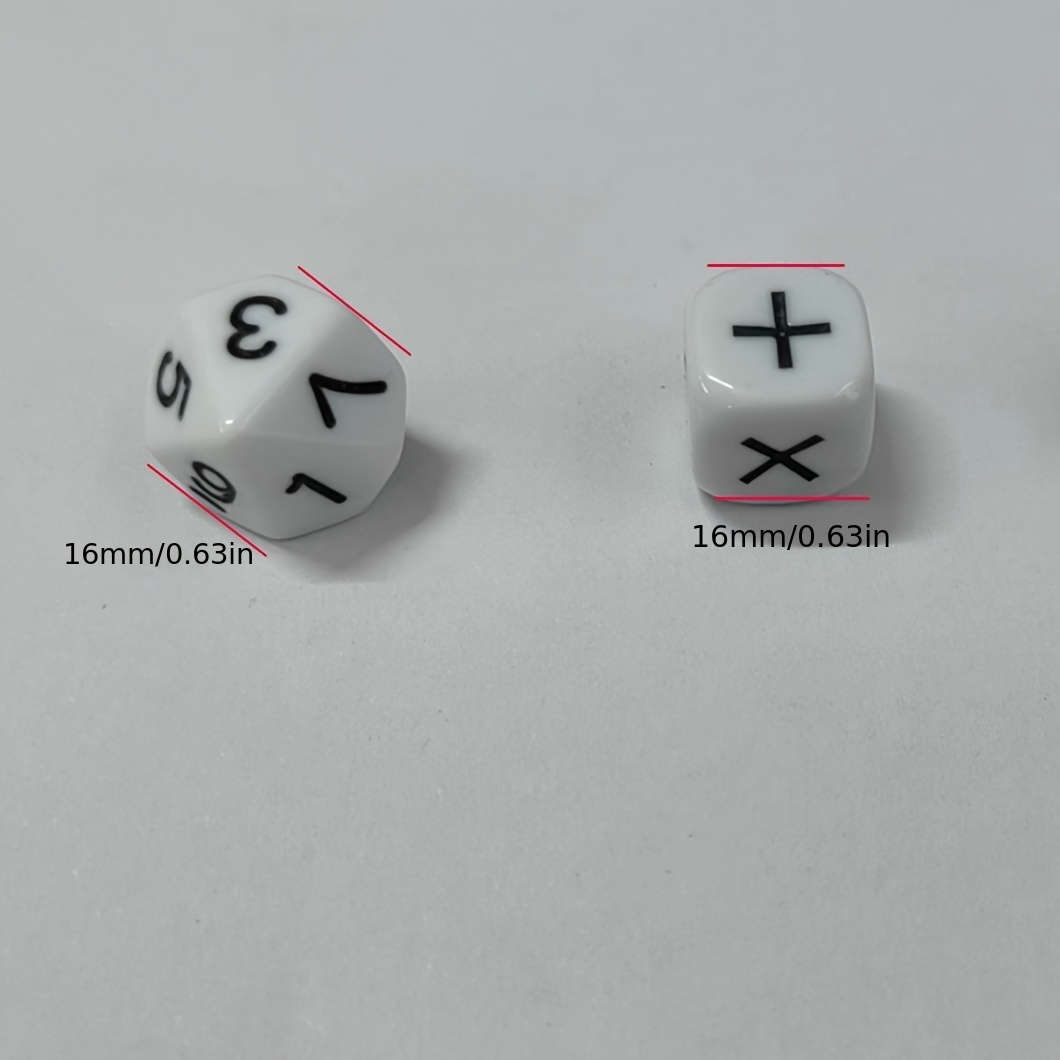 18-Piece Acrylic Math Magic Dice Set