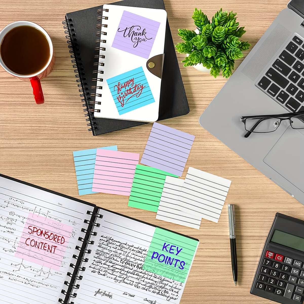 300 Clear Sticky Notes With Lines