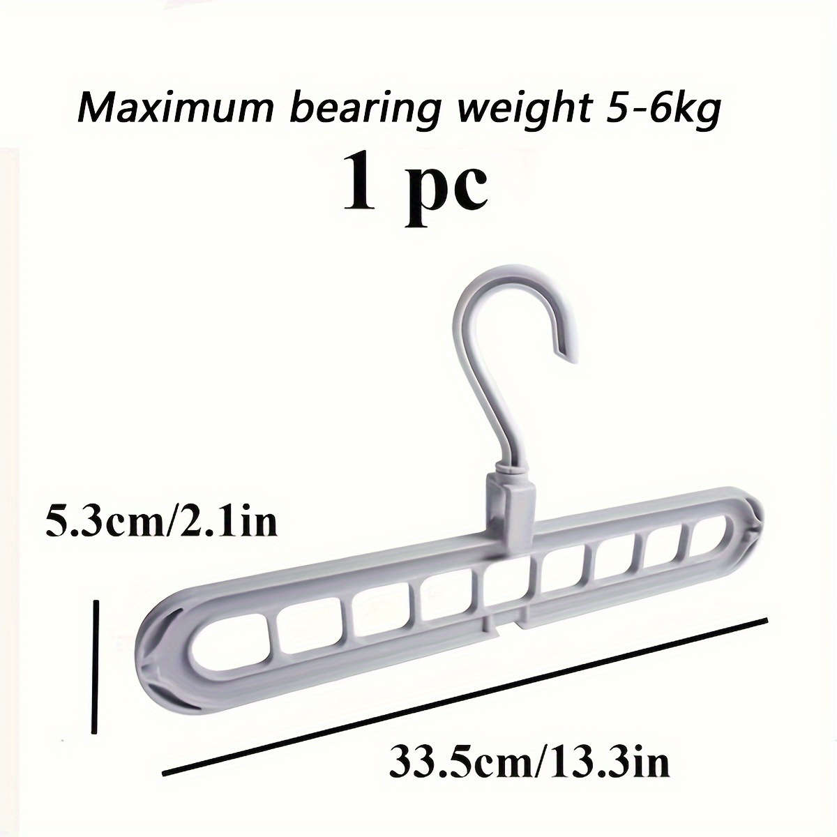 1 Piece Space Saving 9-Hole Multipurpose Plastic Clothes Hanger, Foldable Portable Storage Rack For
