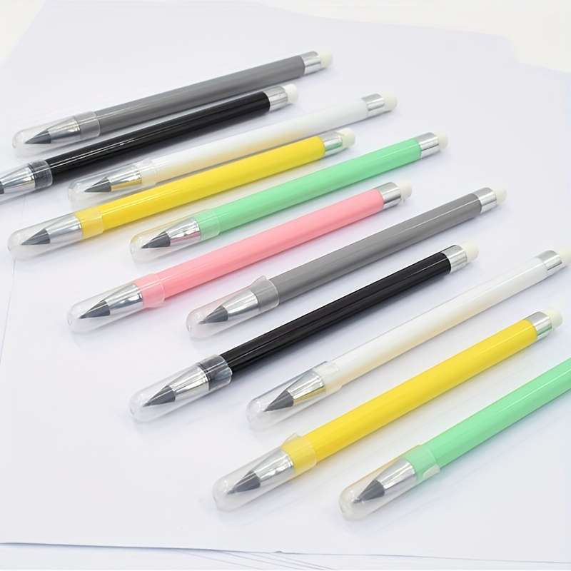 1 Set Of Forever Pencils With 10 Lead Tips And Eraser