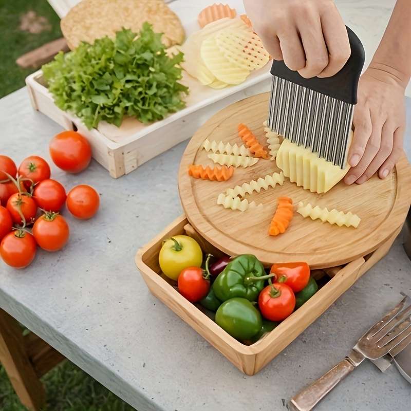 Stainless steel wavy knife, multi-purpose wavy knife for vegetables, food safe kitchen knife, genera