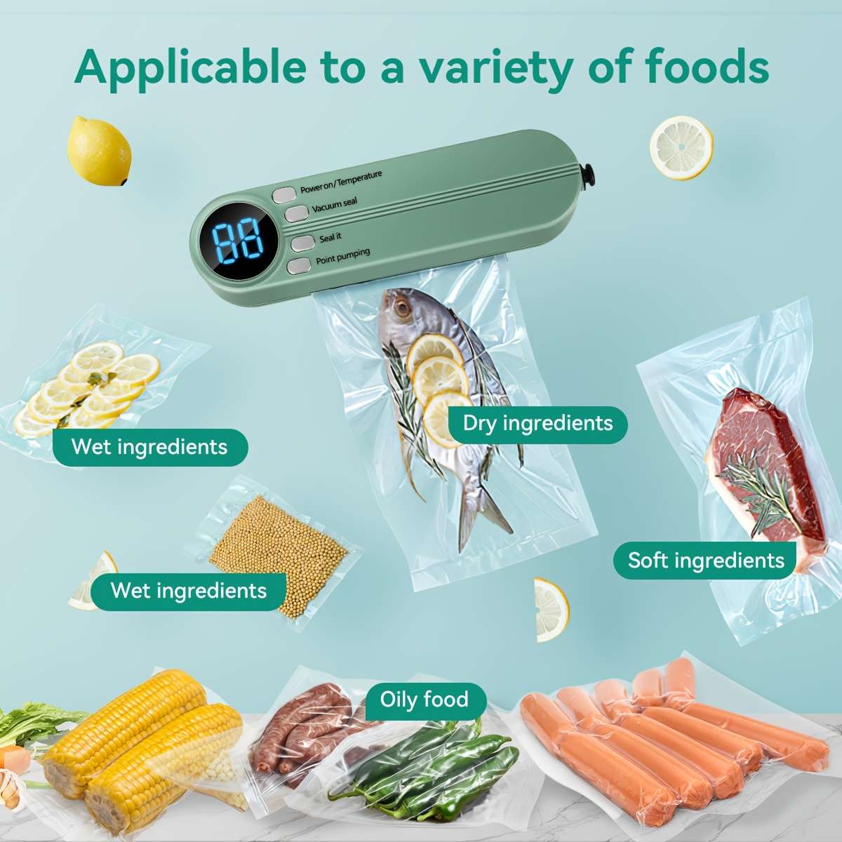 Portable Food Sealer Rechargeable Usb