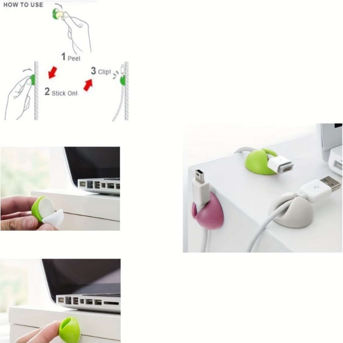 3 Pack Cable Clips Ultimate Wire Holder And Cable Organizer For Desk
