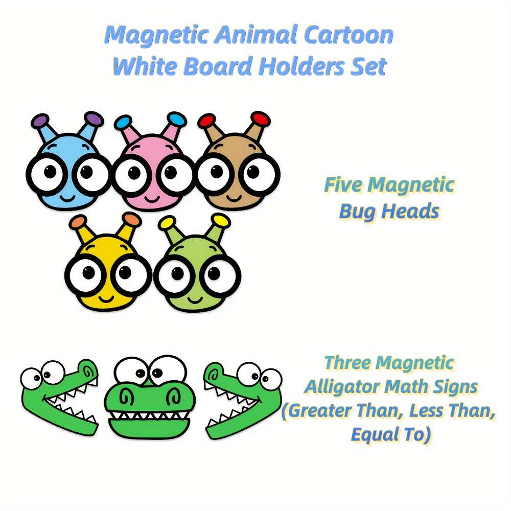 8-Piece Magnetic Cartoon Whiteboard Stand Set