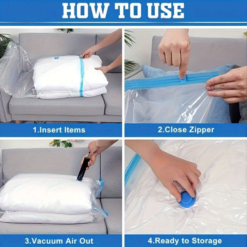 6-Pack Vacuum Storage Bags With Hand Pump