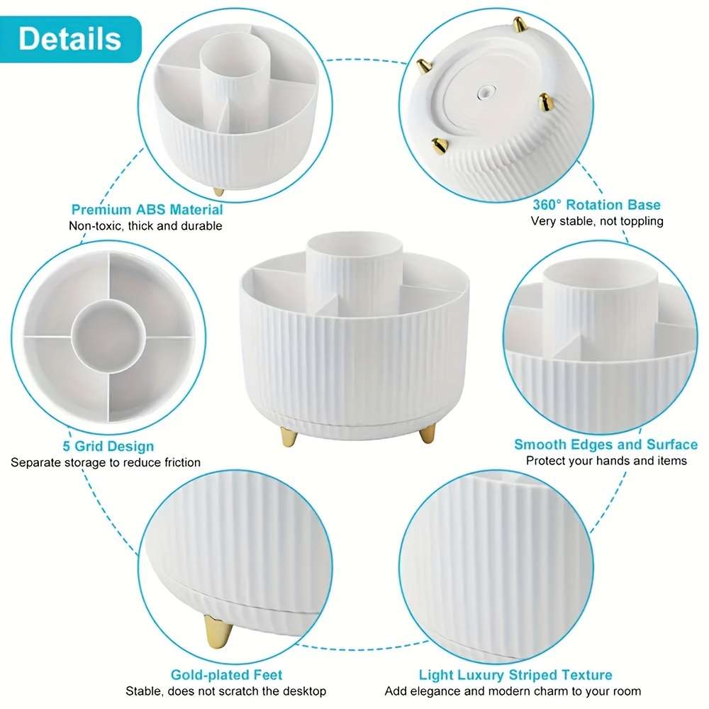 360 Rotating Desktop Organizer - 5 Slot Pen Holder