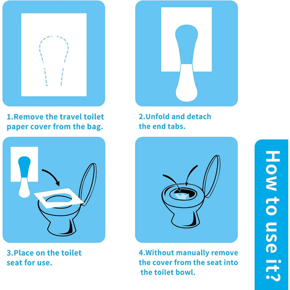 10 Pieces Toilet Seat Covers Flushable Paper Toilet Seat Covers