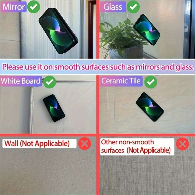 1 x Premium Silicone Suction Cup Phone Holder - Strong Single-Sided Adhesive Grip For Iphone And And