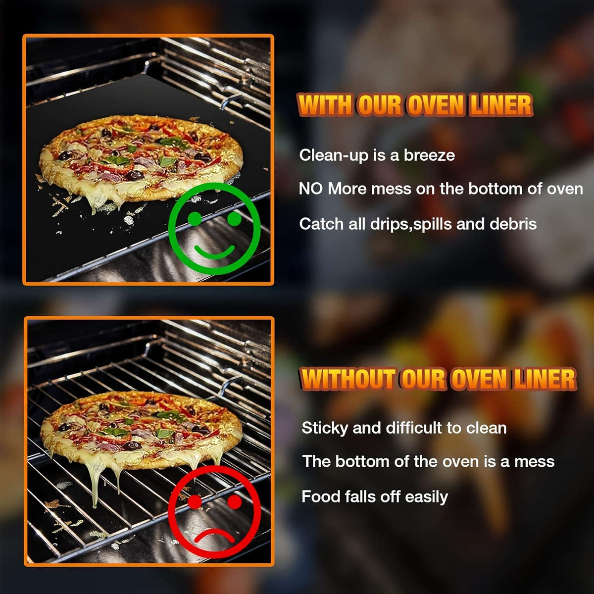 1 Heavy Duty Non-Stick Oven Liner, Reusable