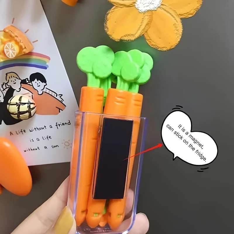 5-Pack Carrot Shape Magnetic Bag Clips