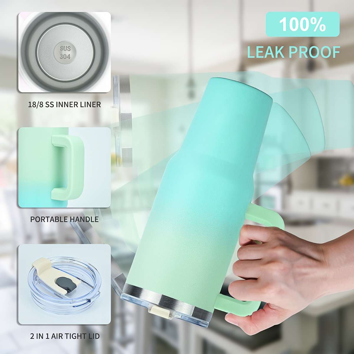 Stainless Steel Travel Mug 40 Ounces Insulated Mug