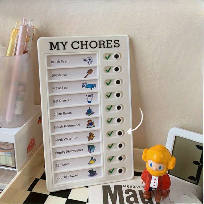 Portable Chore Chart and Memo Board - Removable Message Board for Daily To-Do Lists and Home Decor